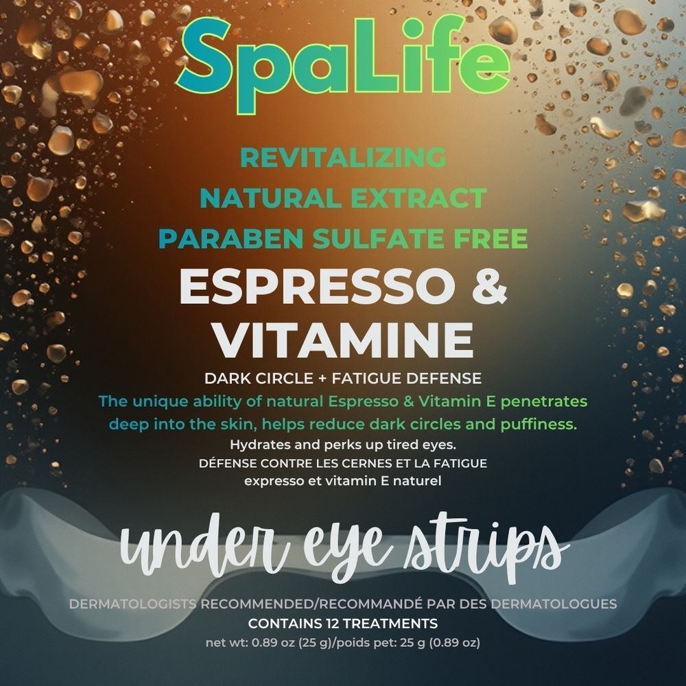 Spa Life Espresso & Vitamin E Revitalizing Natural Under Eye Strips NWT